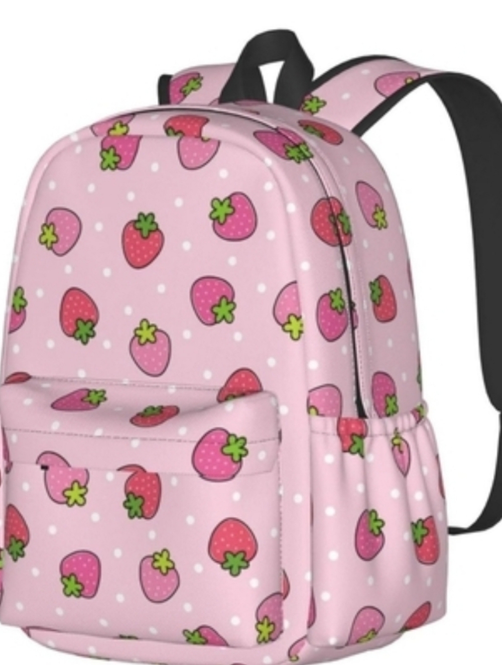 New! Cute pink strawberry backpack travel daypack carrying tote bag